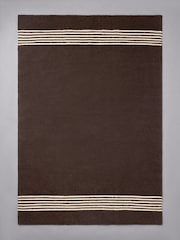 The Set Chocolate Brown Stripe Flatweave Wool Rug - Image 2 of 2
