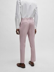 BOSS Pink Slim-Fit Trousers In A Micro-Patterned Cotton Blend - Image 2 of 5