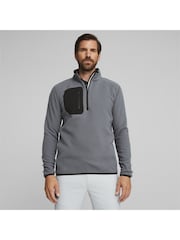 Puma Grey Mens Golf Quarter-zip Fleece Top - Image 1 of 6