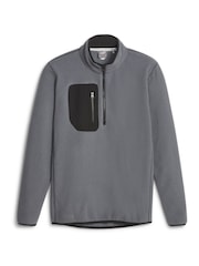 Puma Grey Mens Golf Quarter-zip Fleece Top - Image 5 of 6