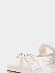 River Island Cream Girls Boucle Ballerinas - Image 3 of 5
