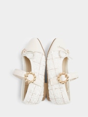 River Island Cream Girls Boucle Ballerinas - Image 5 of 5