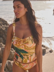Corail tropical - Débardeur bandeau à Tankini bretelles larges - Image 4 of 6