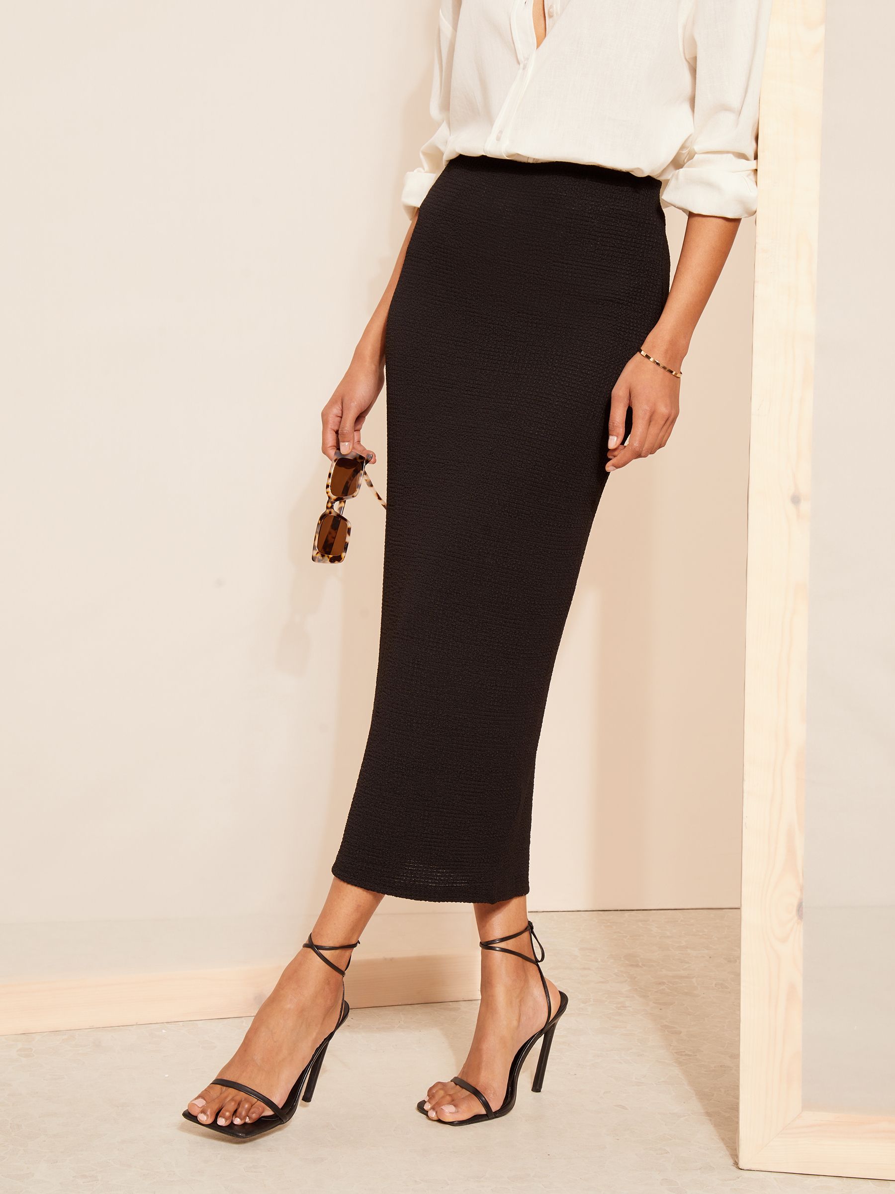 Buy Friends Like These Black Textured Jersey Midi Pencil Skirt from Next USA
