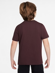Bordowy - Nike Club 100% Cotton T-Shirt - Image 2 of 3