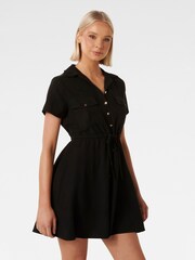 Forever New Black Avana Skater Shirt Dress - Image 3 of 5