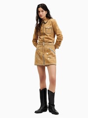AllSaints Brown Karlson Skirt - Image 1 of 6