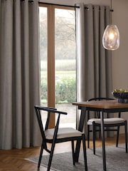 Cortinas revestidas com ilhós com acabamento em veludo Aubrey Tweed - Imagem 5 de 6
