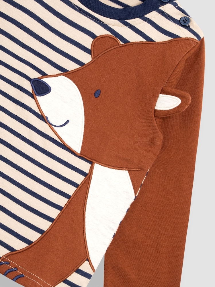 JoJo Maman Bébé Stone Bear Appliqué Top - Image 3 of 3