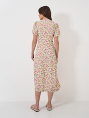 Crew Clothing Pink Puff Sleeve Button Through Dress - Image 2 of 5