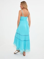 Синий - Joe Browns Яркое многоярусное платье-халат макси Sundress - Изображение 3 из 7
