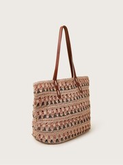 Monsoon Cream Tonal Raffia Shopper Bag - Image 2 of 3