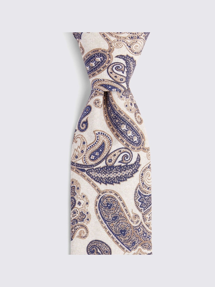 MOSS Natural Bottinelli Silk Paisley T-Shirt - Image 2 of 2