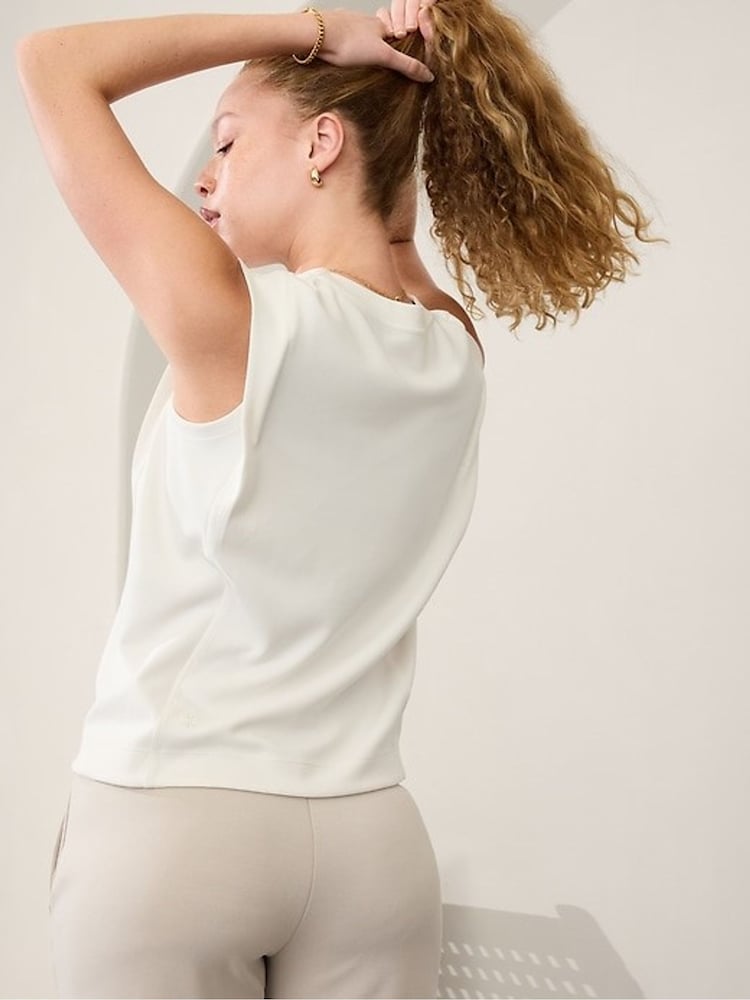 Athleta White Sleeveless Tank Top - Image 2 of 2 Athleta White Sleeveless Tank Top - Image 2 of 2