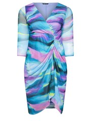 Yours Curve Black Wrap Gathered Skirt Dress - Image 5 of 5