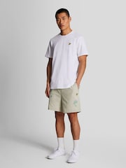 Lyle & Scott Cream Thistle Club Embroidered 100% Cotton Shorts - Image 3 of 3