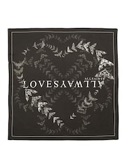 AllSaints Black Escalera Heart Bandana Scarf - Image 3 of 4
