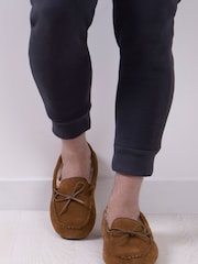 Just Sheepskin Mens Torrington Moccasin Slippers - Image 1 of 5