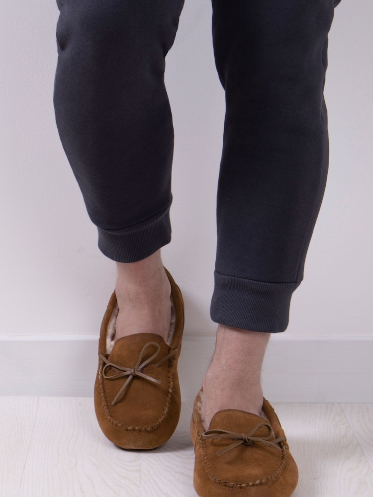 Just Sheepskin Mens Torrington Moccasin Slippers - Image 1 of 5