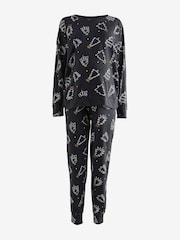 Monochrome Matching Family Maternity Long Sleeves 100% Cotton Pyjamas - Image 5 of 8