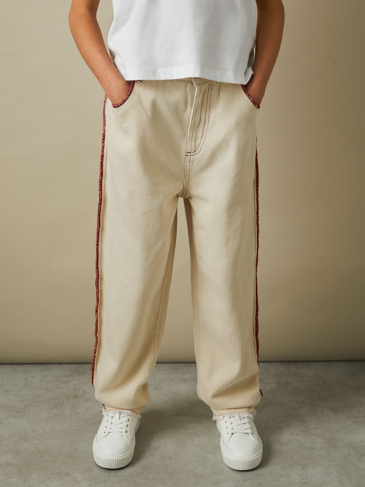 Reiss Emmefa Contrast Stitch Frayed Hem Jeans - Imagen 1 de 5