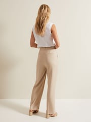 Phase Eight Natural Addison Pleat Front Trousers - Image 3 of 8