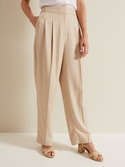 Phase Eight Natural Addison Pleat Front Trousers - Image 4 of 8