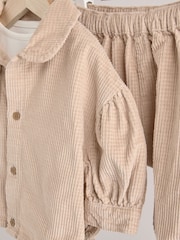 Neutral Baby Shirt And Trousers 100% Cotton Set 3 Piece (0mths-2yrs) - Image 11 of 17