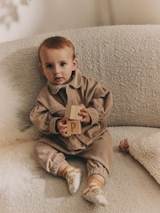 Neutral Baby Shirt And Trousers 100% Cotton Set 3 Piece (0mths-2yrs) - Image 2 of 17