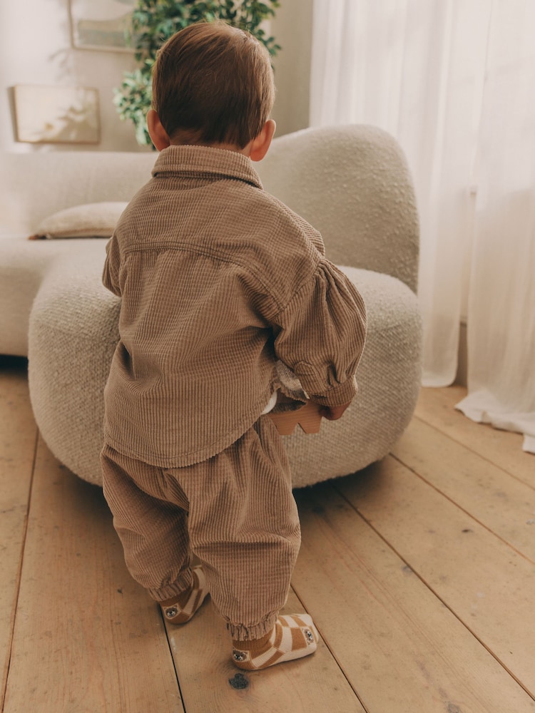 Neutral Baby Shirt And Trousers 100% Cotton Set 3 Piece (0mths-2yrs) - Image 4 of 17