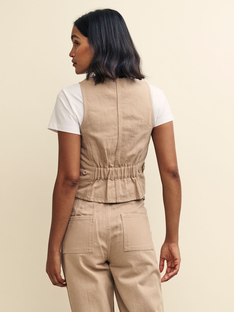 Nobody's Child Natural 100% Cotton Elm Waistcoat - Image 2 of 5