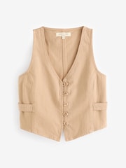 Nobody's Child Natural 100% Cotton Elm Waistcoat - Image 5 of 5