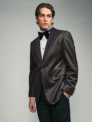 Black/Gold Velvet Printed Blazer - Image 1 of 10