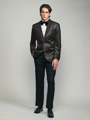 Black/Gold Velvet Printed Blazer - Image 2 of 10
