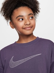 Nike Purple Raisin Oversized Shine Crew Sweatshirt - Image 4 of 4