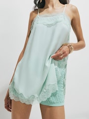 River Island Green Lace Trim Cami Top - Image 4 of 4
