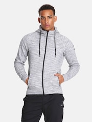 Gym + Coffee Grey Mens Fleck Hoodie - Image 1 of 7