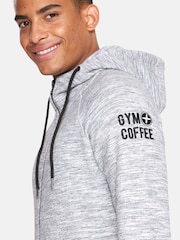 Gym + Coffee Grey Mens Fleck Hoodie - Image 5 of 7