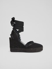 črna - LK Bennett Sofia Canvas Espadrille čevlji s polno peto - Slika 1 iz 4