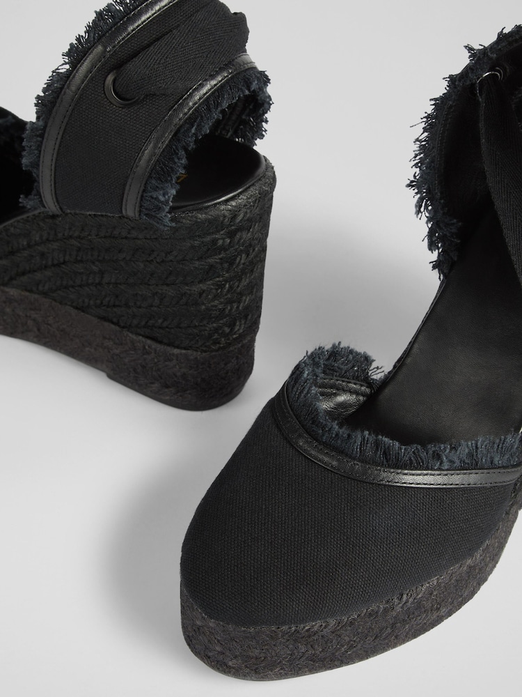 črna - LK Bennett Sofia Canvas Espadrille čevlji s polno peto - Slika 4 iz 4