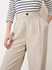 Crew Clothing Natural Linen Blend Wide Leg Trousers - Image 4 of 5