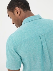 FatFace Bugle Teal Green Linen Cotton Shirt - Image 4 of 5