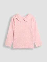Rose rožnata - Jojo Maman Bébé 2-pack ditsy rožast vzorec Peter Pan topi - Slika 1 iz 3