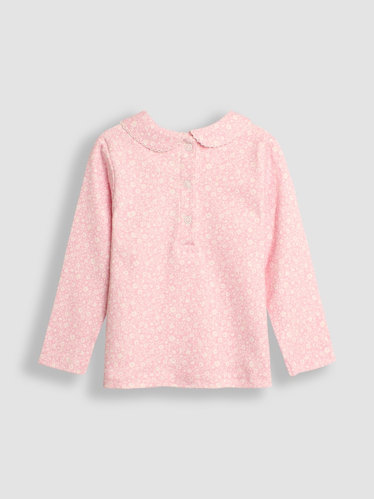 Rose rožnata - Jojo Maman Bébé 2-pack ditsy rožast vzorec Peter Pan topi - Slika 2 iz 3