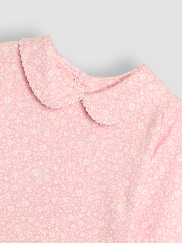 Rose rožnata - Jojo Maman Bébé 2-pack ditsy rožast vzorec Peter Pan topi - Slika 3 iz 3