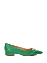 Dune London Green Haydenne DD Snaffle Ballet Pumps - Image 1 of 5