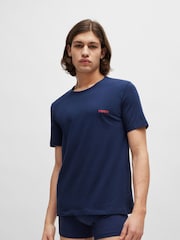 HUGO White Logo Print Cotton Underwear 100% Cotton T-Shirts 3 Pack - Image 5 of 5