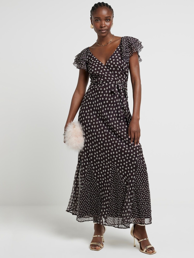 Платье макси в горошек River Island - Изображение 1 из 4