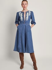 Monsoon Blue Kaia Cornelli Dress - Image 1 of 6