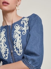 Monsoon Blue Kaia Cornelli Dress - Image 2 of 6